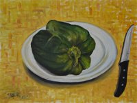 Il peperone  Olio su pannello telato - 30 x 40